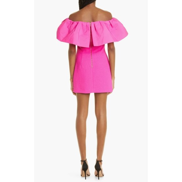 REBECCA VALLANCE Cecily Off the Shoulder pink mini dress size 0 - Picture 4 of 11
